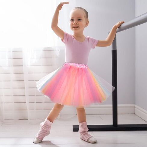 9 Pcs Ballet Tutu for Girls Bulk Rainbow Multicolor Tutu Skirt 3 Layers Fluffy Tulle Skirt for Toddler Girls Birthday Party Costume Princess Tutu Dresses in Saudi Arabia