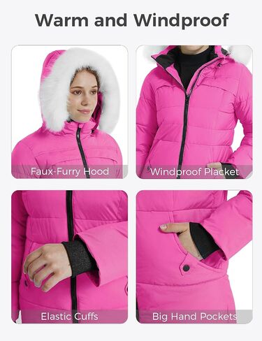 Wantdo Girl's Quilted Puffer Jacket Warm Winter Coat Water Resistant Winter Jacket Hooded Parka in Saudi Arabia