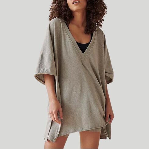 Womens 2 Piece Outfits Oversized Hot Shot Reversible set V Neck T Shirt Biker Shorts Workout Sets in Saudi Arabia