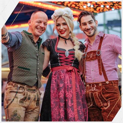 BAVARIA TRACHTEN Lederhosen Men Oktoberfest Costume - Genuine Leather, German Mens Lederhosen - Olive Yellow/Rust Green in Saudi Arabia