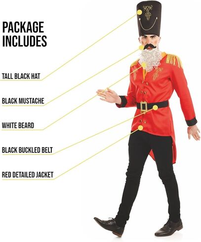 fun shack Mens Nutcracker Costume, Adult Nutcracker Costume Adult Men, Toy Soldier Costume Men, Marching Band Costume Adult, in Saudi Arabia
