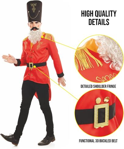 fun shack Mens Nutcracker Costume, Adult Nutcracker Costume Adult Men, Toy Soldier Costume Men, Marching Band Costume Adult, in Saudi Arabia