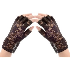 Fingerless Short Lace Gloves Sunblock Bridal Wrist Gloves Women Short Lace Floral Gloves for Wedding Costume Accessories