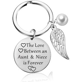 Aunt Niece Gifts Keychain Aunt Nephew Keychain The Love Between Aunt and Niece/Nephew Keyring Birthday Christmas Gifts