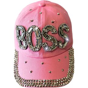 قبعة بيسبول Popfizzy Bling Boss للنساء، أفضل هدايا للنساء، قبعة من حجر الراين، هدايا للنساء الزعيمات