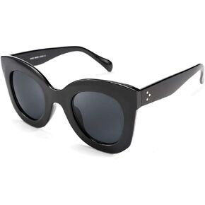 FEISEDY Retro Oversized Square Horn Sunglasses Semi Cat Eye Butterfly Glass Big Thick Bold Frame B2572