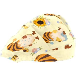 Women's Working Cap Blue Butterfly Purple Floral Adjustable Working Hats with Sweatband and Elastic Toggle Head Cover
