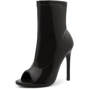 Shoe Land Womens Chelsee Peep Toe Ankle Booties Stiletto High Heel Dress Boots