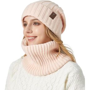 HUAMULAN الرجال النساء قبعة شتوية قبعة وشاح مجموعة متماسكة تزلج الثلوج القبعات سميكة صوف مبطن مترهل إيرفلابس الجمجمة قبعة الرقبة أدفأ in Kuwait