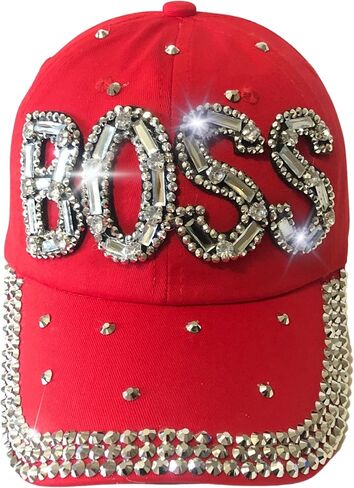 Popfizzy Bling Boss Baseball Cap for Women, Best Boss Gifts for Women, Rhinestone Boss Hat, Gifts for Boss Women in Kuwait