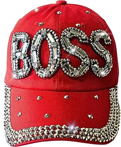 Popfizzy Bling Boss Baseball Cap for Women, Best Boss Gifts for Women, Rhinestone Boss Hat, Gifts for Boss Women in Kuwait