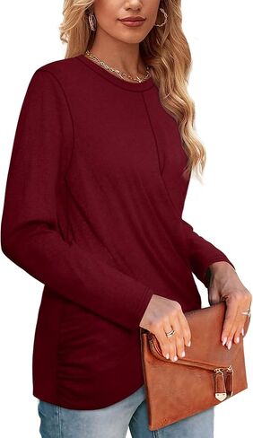 سترة علوية نسائية بأكمام طويلة من Jescakoo، سترة أمامية ملفوفة للارتداء مع السراويل الضيقة in Kuwait