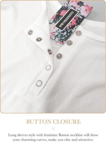 قمصان HWOKEFEIYU للسيدات بأكمام طويلة/بدون أكمام، قمصان Henley المثيرة والمجهزة in Kuwait