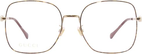 Gucci GG 0883OA 002 Havana Gold Metal Square Eyeglasses 55mm in Saudi Arabia