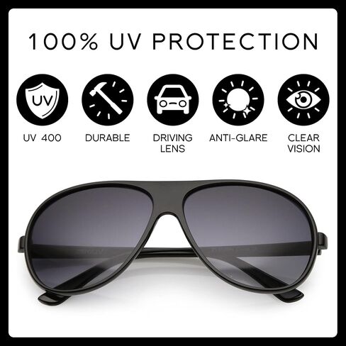 نظارات شمسية ZeroUV 70s Retro Aviator للرجال والنساء، نظارات زرقاء عتيقة UV400 مقاس 61 ملم in Kuwait
