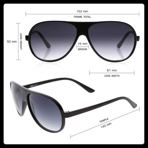 نظارات شمسية ZeroUV 70s Retro Aviator للرجال والنساء، نظارات زرقاء عتيقة UV400 مقاس 61 ملم in Kuwait