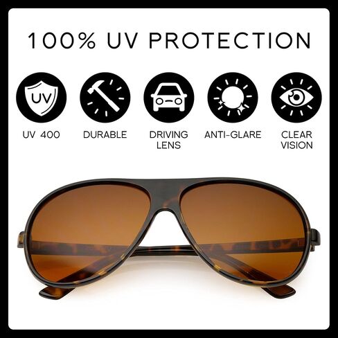 نظارات شمسية ZeroUV 70s Retro Aviator للرجال والنساء، نظارات زرقاء عتيقة UV400 مقاس 61 ملم in Kuwait