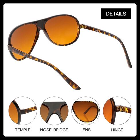 نظارات شمسية ZeroUV 70s Retro Aviator للرجال والنساء، نظارات زرقاء عتيقة UV400 مقاس 61 ملم in Kuwait