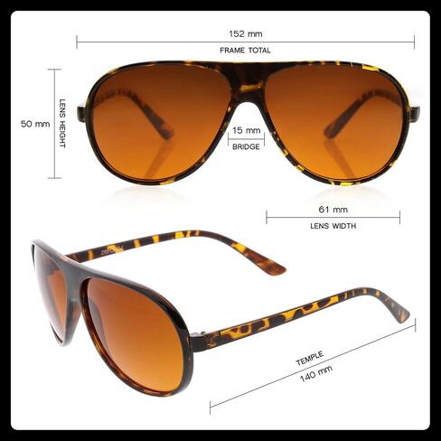 نظارات شمسية ZeroUV 70s Retro Aviator للرجال والنساء، نظارات زرقاء عتيقة UV400 مقاس 61 ملم in Kuwait