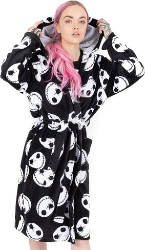 Disney The Nightmare Before Christmas Dressing Gown Womens Black Pjs Bathrobe in Saudi Arabia