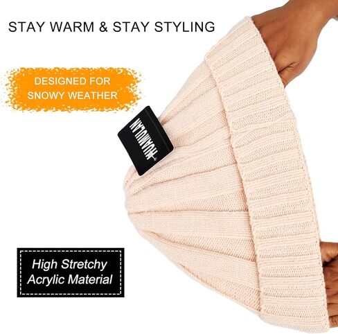 HUAMULAN الرجال النساء قبعة شتوية قبعة وشاح مجموعة متماسكة تزلج الثلوج القبعات سميكة صوف مبطن مترهل إيرفلابس الجمجمة قبعة الرقبة أدفأ in Kuwait