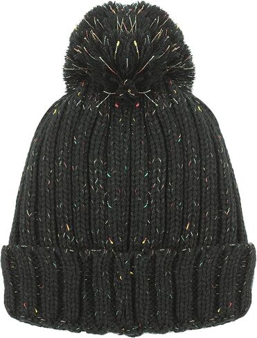 قبعة شتوية بوم بوم صغيرة - خيوط محبوكة لطيفة وقبعة تزلج دافئة مبطنة بالصوف للنساء in Kuwait