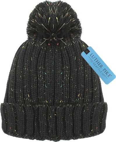 قبعة شتوية بوم بوم صغيرة - خيوط محبوكة لطيفة وقبعة تزلج دافئة مبطنة بالصوف للنساء in Kuwait