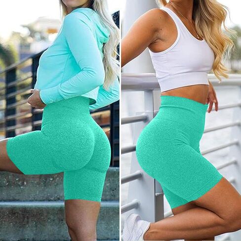 MOHUACHI Butt Lifting Shorts for Women High Waist Workout Biker Shorts Scrunch Booty Yoga Shorts TIK Tok Gym Leggings in Saudi Arabia