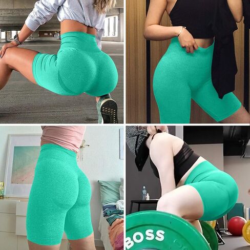 MOHUACHI Butt Lifting Shorts for Women High Waist Workout Biker Shorts Scrunch Booty Yoga Shorts TIK Tok Gym Leggings in Saudi Arabia