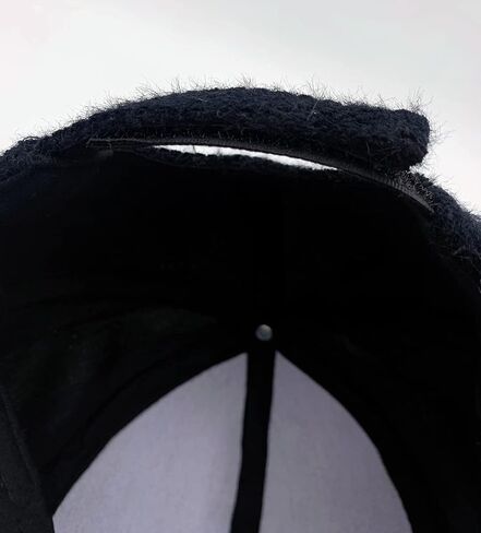 Womens Baseball Cap Letter M Cowboy Hats with Rhinestone Rabbit Plush Baseball Caps Bling Fancy Jewelry Hat Fashion Cap Black in Kuwait