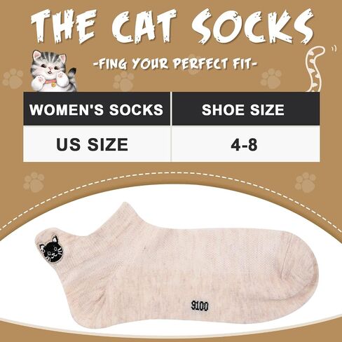 10 Pairs No Show Ankle Kawaii Socks Embroidered Funny Low Cut Socks Cute Cat Socks for Women Soft Comfortable Animal Socks for Women Girls, Multicolor in Saudi Arabia