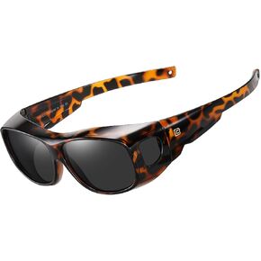 DUCO Fit Over Sunglasses Wraparound Sunglasses for Men Women Polarized Wear Over Sun Glasses UV Protection DC8965