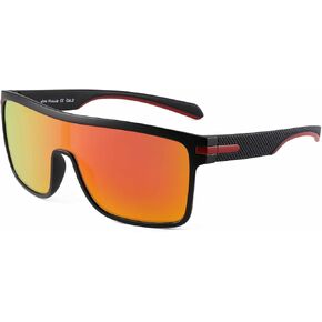 JIM HALO Men’s Polarized Shield Sunglasses Oversized Flat Top Square Glasses in Kuwait