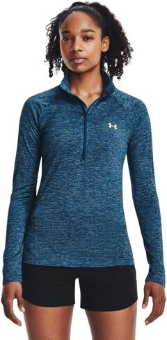Under Armour Women's Standard Tech Twist ½ Zip Long-Sleeve Pullover, (427) Varsity Blue/Blizzard/Metallic Silver, Large in Saudi Arabia