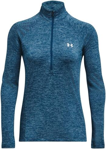 Under Armour Women's Standard Tech Twist ½ Zip Long-Sleeve Pullover, (427) Varsity Blue/Blizzard/Metallic Silver, Large in Saudi Arabia