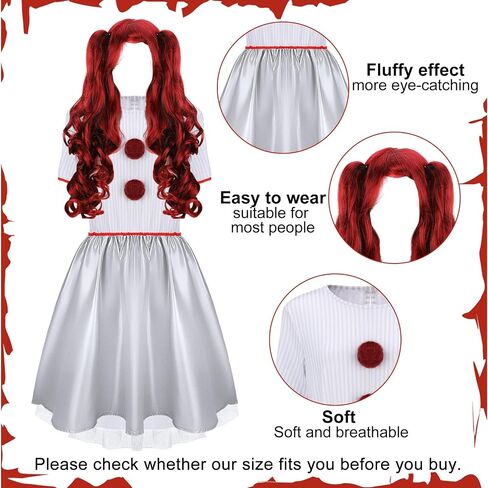 Toulite Halloween Carnevil Clown Costume for Women Clown Wig Dress up Clown Costume for Halloween Scary Cosplay Party in Saudi Arabia