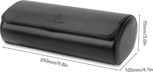 حقيبة سفر من KOSMCCO - بكرة ساعة جلدية 3 حافظة سفر للساعة، منظم تخزين وحقيبة عرض (بني ويسكي) in Kuwait