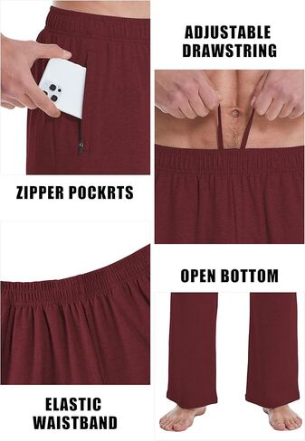 بنطال رياضي لليوجا للرجال من FEDTOSING مفتوح من الأسفل، بنطال رياضي فضفاض للجري مع جيوب in Kuwait