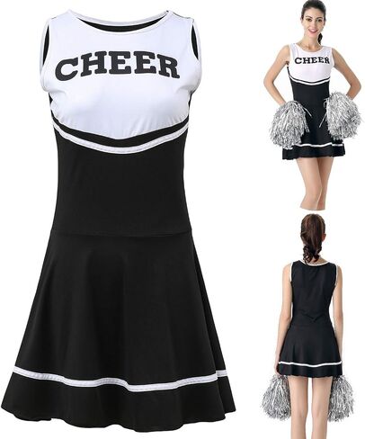 ThreeH Cheerleader Costume Fancy Dress High School Musical Cheerleading Uniform No Pom-Pom in Kuwait
