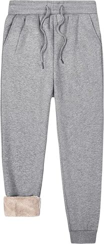 MAGCOMSEN Men's Thermal Fleece Joggers Sweatpants Sherpa Lined Winter Workout Running Pants Drawstring Side Pockets in Saudi Arabia