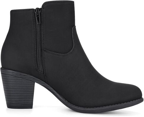 Allegra K Women's's Low Chunky Heel Side Zipper Ankle Booties in Kuwait