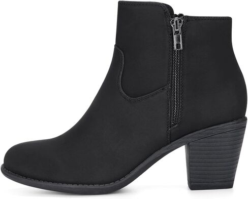 Allegra K Women's's Low Chunky Heel Side Zipper Ankle Booties in Kuwait