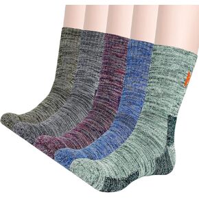 جوارب KONY القطنية للمشي لمسافات طويلة للرجال، 5 أزواج من الجوارب السميكة الماصة للرطوبة للمشي متوسطة الطاقم، هدية لجميع المواسم in Kuwait