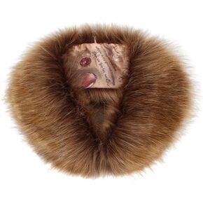 وشاح بياقة من الفرو الاصطناعي، وشاح من فراء الثعلب الصناعي للنساء من MoreChioce، وشاح فرو لتدفئة الرقبة في فصل الشتاء، وشاح من القطيفة الدافئ، إكسسوارات الملابس، 57 سم × 9.5 سم، بني in Kuwait