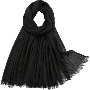 Yeieeo Linen Scarf for Women Lightweight Fall Winter Fashion Fringed Scarves Wraps Shawl in Kuwait