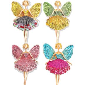 4 قطع دبابيس بروش فراشة للنساء الفراشة الفراشة الجنية راقصة الباليه بروش حجر الراين المينا بروش للمرأة الأزياء, سبيكة صلب, حجر الراين in Kuwait