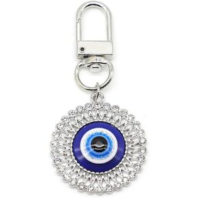 Jasimkiss Evil Eye Keychains Car Key Ring Bag Purse Keychains Good Luck Amulet protection Charm Keychains for Women Men