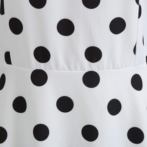 Women Vintage Polka Dots Dress 1950s Spaghetti Strap A-Line Summer Swing Dress Audrey Retro Cocktail Party Dresses in Saudi Arabia