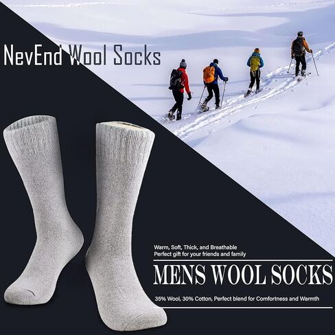 Nevend 6 أزواج من الصوف ميرينو للشتاء الحراري جوارب معزولة للأنشطة الخارجية شديدة التحمل مقاس 10-13 in Kuwait