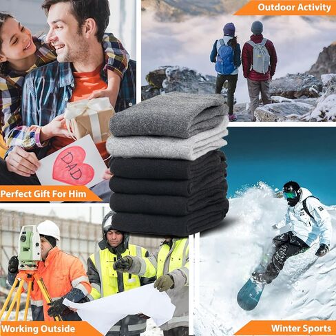 Nevend 6 أزواج من الصوف ميرينو للشتاء الحراري جوارب معزولة للأنشطة الخارجية شديدة التحمل مقاس 10-13 in Kuwait